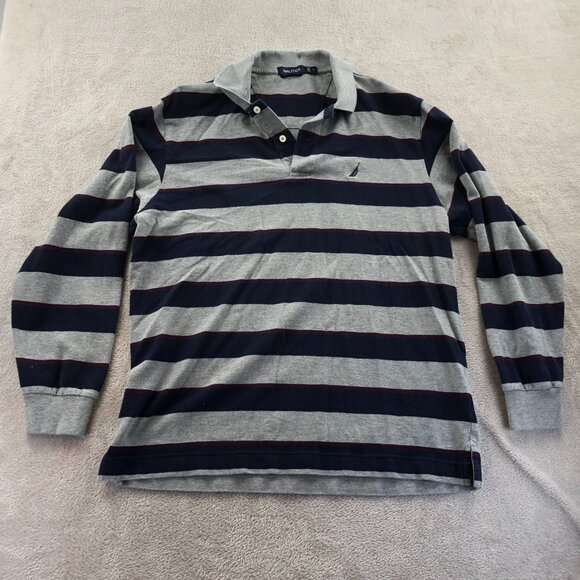 3 Nautica Mens Rugby Polo Shirt Medium Lot Of Three Striped Long-Sleeve Casual - Picture 6 of 16